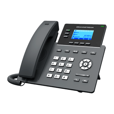 Teléfono IP Grandstream GRP2603 3 Líneas, 6 SIP, Audio HD y Puertos Gigabit | Gris Negro