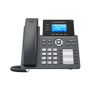Teléfono IP Grandstream GRP2604 3 Líneas SIP, 2.7" LCD y Puertos Gigabit | Gris Negro