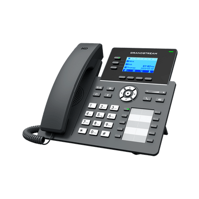 Teléfono IP Grandstream GRP2604 3 Líneas SIP, 2.7" LCD y Puertos Gigabit | Gris Negro