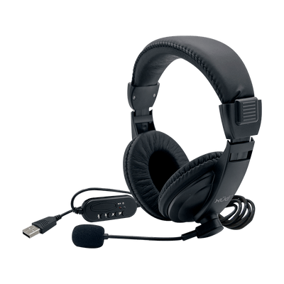 Diadema XUE® USB 2.0 G320 con MIC giratorio con control digital, Color Negro
