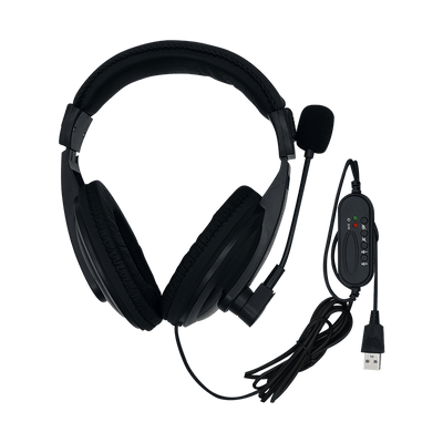 Diadema XUE® USB 2.0 G320 con MIC giratorio con control digital, Color Negro
