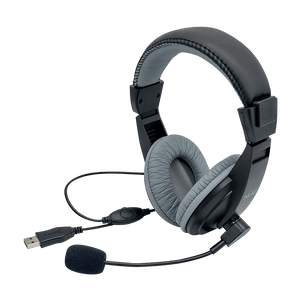 Diadema XUE® USB 2.0 H520 con Mic giratorio, color negro/gris c/control de volumen dial en cable