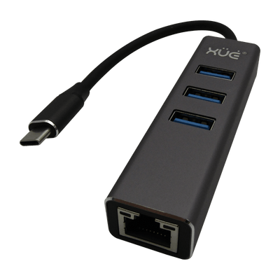 Convertidor USB-C 3.1 a Ethernet Gigabit USB 3.0 HUB (Mac OS 10) Negro marca XUE® - PCS FOR ALL SAS