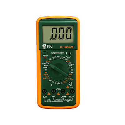 MULTIMETRO DIGITAL BEST DT-9205m 1000V, 20A, 200M, 20nF, CE Y ROHS. - PCS FOR ALL SAS